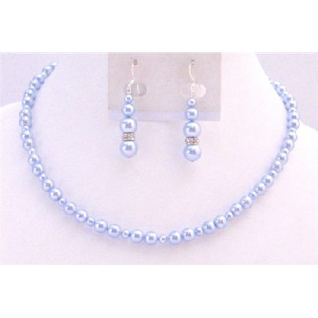 Lite Blue Pearls Bridal Jewelry Flower Girl Wedding Gift