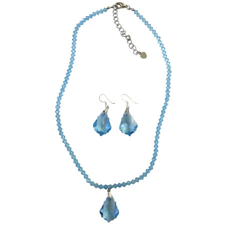 Fashion Classic Chic Trendy Aquamarine Baroque Jewelry