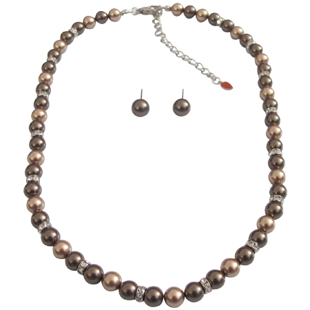Bronze Pearls Brown Dark Chocolate Pearls Bridesmaid Handmade Jewelry