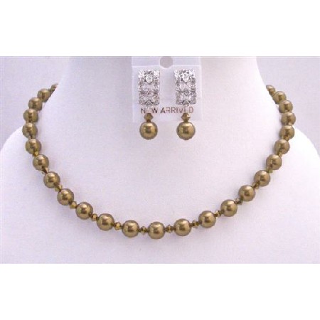 Handcrafted Custom Brass Copper AB 2X Dorado Bride Jewelry Necklace