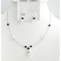 Customize Cheap Jewelry With Genuine Swarovski Pearls Crystals Black & Clear Crystals Set