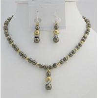 Gold Pearls Jewelry With Brown Chocolate Pearls & Swarovski Pearls Handcrafted Set