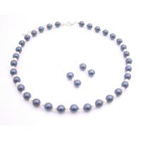 Jewelry Set Attractive Color Night Blue Pearls w/ White Pearls Set :  necklace fashion gift jewelry set