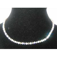 Affordable Bridal Bridemaids Jewelry Handcrafted Designed Genuine White Chalk AB Crystals Necklace