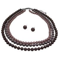 THREE STRANDS NECKLACE SET Beautifully Handcrafted3 Stranded Genuine Swavorski Pearls Tri-Colors Necklace Set  