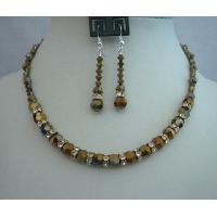 Genuine Swarovsk Dorado Crystals Wedding Jewelry Handcrafted Necklace Set 