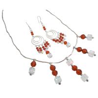 Handcrafted Custom Bridal Jewelry Wedding Ceremony - Exclusively Weddings Genuine Swarovski & Silver Necklace Set Handmade