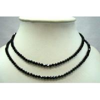 Handcrafted Double Jet Crystals(4mm) Necklace Genuine Swarovski Jet Crystals Necklace 