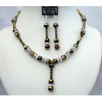 Are Looking For Expresso Crystals Colo ?Genuine Swarovsk Dorado Crystals Wedding Party Bridal Jewelry Handcrafted Necklace Set 