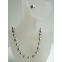 Swarovski Clear Crystals & Grey Pearls w/ Grey Stud Earrings.... Perfect Jewelry Gift Wedding Party Jewelry 