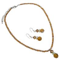Brown Tone Swarovski Crystals w/ Genuine Swarovski Topaz AB Topaz and Copper Crystals Cute Dangling 