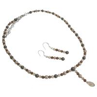 Swarovski Birolettes Drop Jewelry Set Genuine Swarovski Brown Pearls Crystals Necklace Earrings Bracelet w/ Briolettes Drop