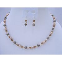 Flower Girl Jewelry Set Swarovski Crystals & Pearls Birdal Bridemaides Brown Pearls Crystals Jewelry Set