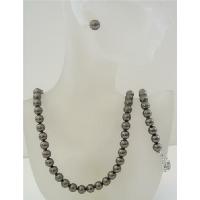 Swarovski Dark Brown Espresso Pearls 8mm Complete Set Necklace Earrings & Bracelet Set