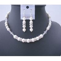 Big Pearls Jewelry 10mm White Pearls Jewelry With Silver Rondells & Clear Crystals Stunning Jewelry