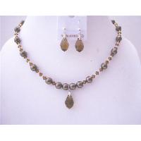 Chocolate Brown Pearls & Swarovski Brown Crystals w/ Czeck Teardrop & Earrings Perfect Wedding Jewelry Sets