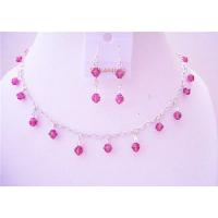 Fuschia Swarovski Crystals Handmade Bridal Bridemaides Necklace Sets w/ AB Crystals Fabulous Jewelry Set