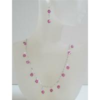 Swarovski AB w/ Fuschia Crystals Custom Bridal Jewelry Set Genuine Swarovski Crystals Necklace Sets