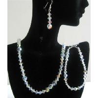 Irridiscent Swarovski AB Crystals Jewelry Sets Bridal Jewelry Genuine Swarovski AB Crystals  