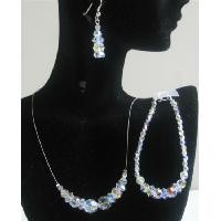 AB Round Swarovski Crystals Jewelry Set Bridal Jewelry Genuine Swarovski Round AB Crystals  