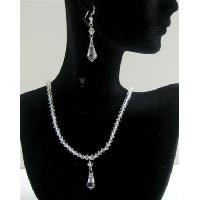 Bridal Bridemaids Custom Jewelry Clear Crystals Jewelry Set Gneuine Swarovski Crystals Wedding Set w/ Teardrop