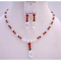 Tricolor Crystals Custom Bridemaids Jewelry Set Genuine Swarovski Crystals Handmade Jewelry 