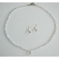 Swarovski AB Round Crystals Bridal Jewelry Set Dainty Genuine Swarovski AB Round Crystals Bridal Jewelry w/ Teardrop 