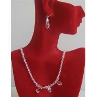 Custom Handmade Wedding Jewelry Swarovski Clear Crystals w/ 3 AB Teardrop Crystals Bridal Bridemaids Necklace Set