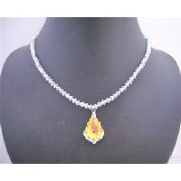 Swarovski AB Crystals Necklace w/ Briollette Pendant Necklace Genuine Swarovski AB Crystals Beads 
