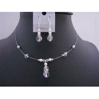 Wedding Jewelry Custome Your Bridemaides Swarovski Clear Crystals White Pearls Necklace Set Set  