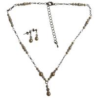 Custom Bridal Jewelry w/ Ivory Pearls & AB Crystals Genuine Swarovski Crystals Pearls Bridemaides Flower Girls Jewelry Set w/ Drop Down Necklace Set 