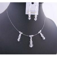 Bridemaides Wedding Jewelry Necklace Set Handcrafted Your Jewelry w/ Swarovski Clear Crystals Necklace Set Set  