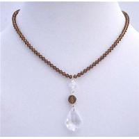 Smoked Topaz Swarovski Crystals w/ Clear Crystals Polygon Necklace Genuine Swarovski Crystals Beads 