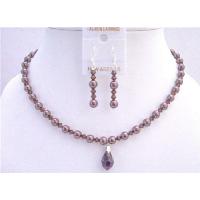 Burgundy Pearls Crystals Genuine Swarovski Crystals Pearls Bridal Jewelry Set