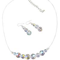 AB Round Crystals Bridal Bridemaides Jewelry Set Genuine Swarovski AB Crystals 