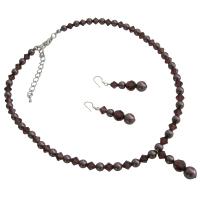 Wine Color Bridal Jewelry Set Meroon Pearls Burgundy Crystals Complete Set Handcrafted Custom Your Jewelry