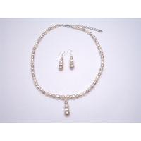 Bridal Handmade Bridemaids Jewelry Set Ivory Champagne Swarovski Pearls w/ Silver Rondells Spacer Jewelry Set 