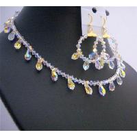 Bridal Gold AB Crystals Teardrop Jewelry Set Exclusive Bridal Jewelry Set 