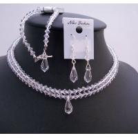 Bridal Clear Crystals Teardrop Double Stranded Jewelry Set Genuine Clear Crystals Necklace Set Bridal Jewelry Set 