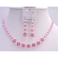 Custom Bridemaids Bridal Jewelry Set Swarovski Rose Crystals Jewelry Set w/ Clear Crystals