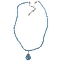 Aquamarine Swarovski Briollette Pendant Aquamarine Crysal Necklace Genuine swarovski Beads 