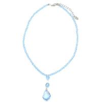 Prom Necklace w/ Crystals Briollette Pendant Necklace Aquamarine Swarovski Crystals Necklace Genuine swarovski Beads 
