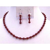 New Introducing Genuine Swarovski Red Pearls Called Bordeaux Pearls With Siam Red Jewelry Set Wine Color Weding Jewelry Set