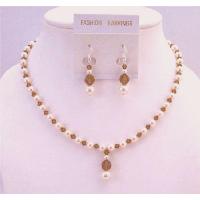 Ivory Pearls Swarovski Jewelry Set Smoked Topaz Drop Down Bridemaids Necklace Set