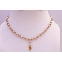Champagne Pearls Handcrafted Jewelry Bridal Bridemaids Lite Colorado Crystals Wedding Prom Jewelry Necklace Set