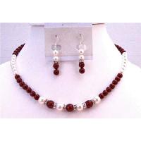 Customize Your Jewelry With Fashion Jewelry For Everyone Match With Cognac Color Dress Bordeaux Wine & White Pearls Affordable Jewelry Set  