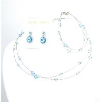 custom Handcraft Jewelry Genuine Aquamarine Crystals Complete Set