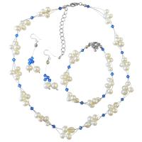 Swarovski Crystals Bridal Jewelry Sapphire  Crystals & Freshwater Pearls