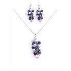 Best Jewelry Gifts for Bridesmaid Light Dark Blue Pearls Necklace Set