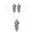 Handcrafted The Cute For The Prom Pearls Jewelry Lite & Dark Gray Pearls Set